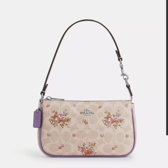 Coach Nolita 19 Signature Cream and Purple Mini Bag - Picture 1 of 5